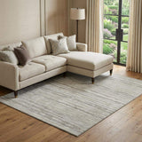 10' X 14' Khaki And Ivory Striped Washable Area Rug With UV Protection - HomeRoots - Flyclothing LLC