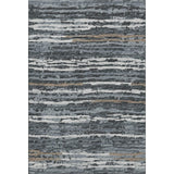 10' X 14' Graphite And Ivory Striped Distressed Washable Area Rug With UV Protection - HomeRoots - Flyclothing LLC