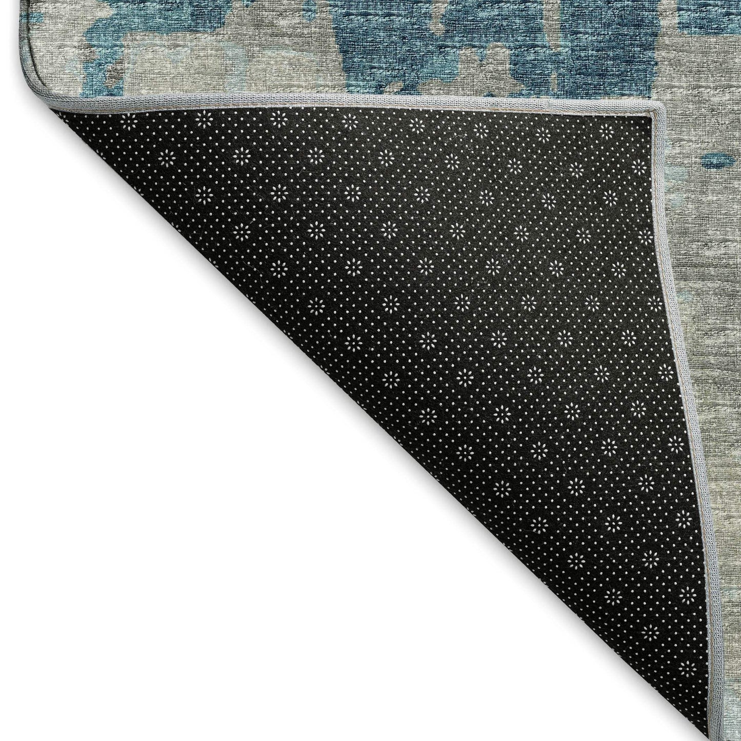10' X 14' Persian Blue And Gray Abstract Distressed Washable Area Rug With UV Protection - HomeRoots - Flyclothing LLC