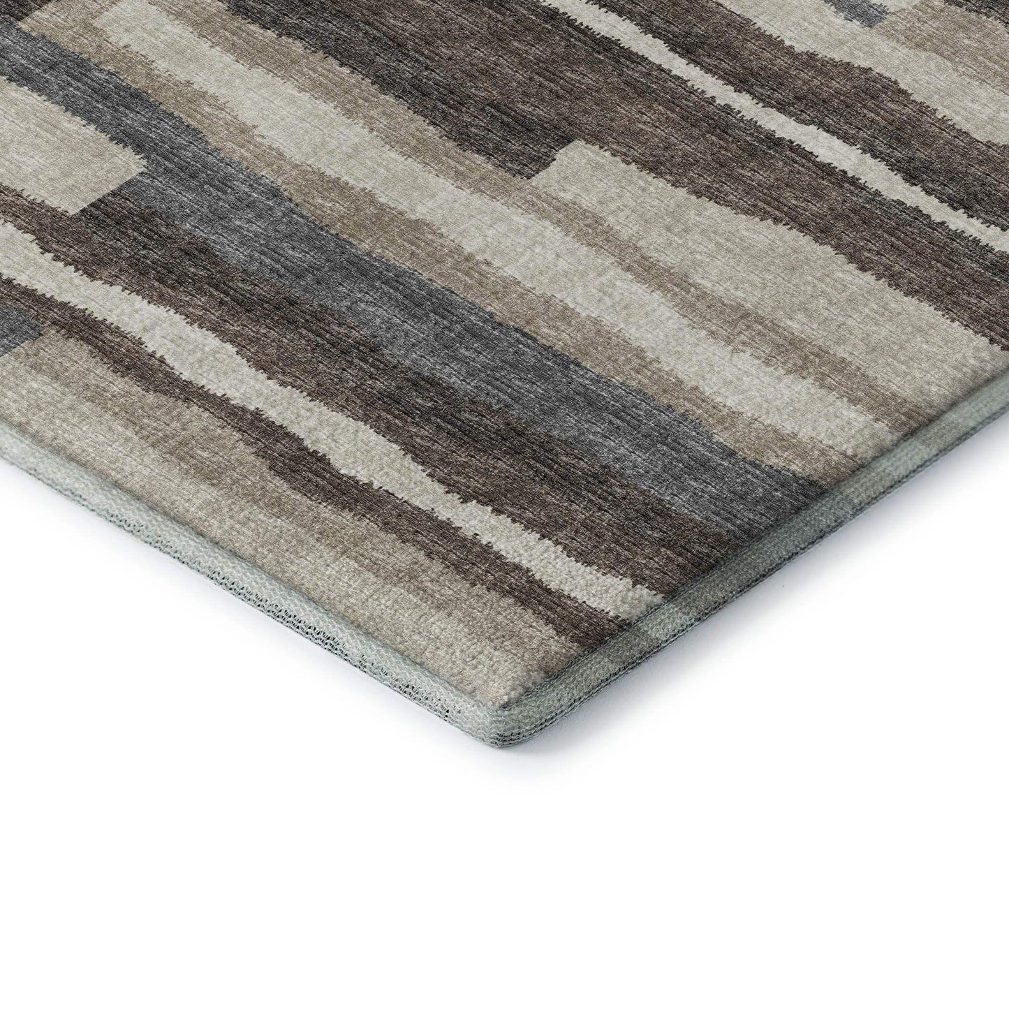 10' X 14' Brown Ivory And Gray Abstract Washable Area Rug With UV Protection - HomeRoots - Flyclothing LLC