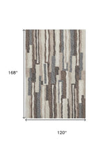 10' X 14' Brown Ivory And Gray Abstract Washable Area Rug With UV Protection - HomeRoots - Flyclothing LLC