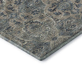 5' X 8' Denim Blue And Gray Floral Medallion Distressed Washable Area Rug With UV Protection - HomeRoots - Flyclothing LLC