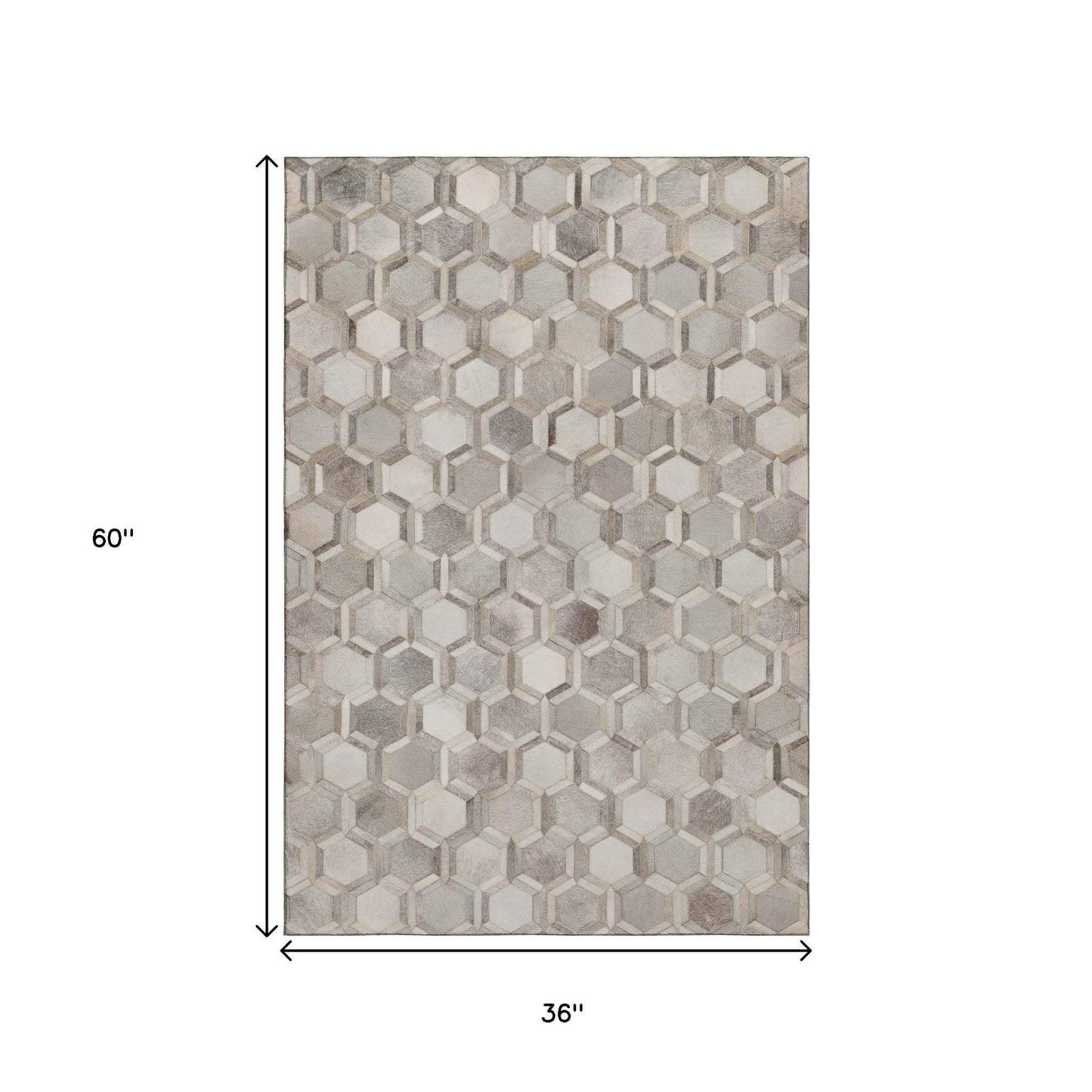 3' X 5' Gray Ivory And Beige Geometric Washable Area Rug With UV Protection - HomeRoots - Flyclothing LLC