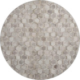 8' Gray Ivory And Beige Geometric Washable Round Rug With UV Protection - HomeRoots - Flyclothing LLC