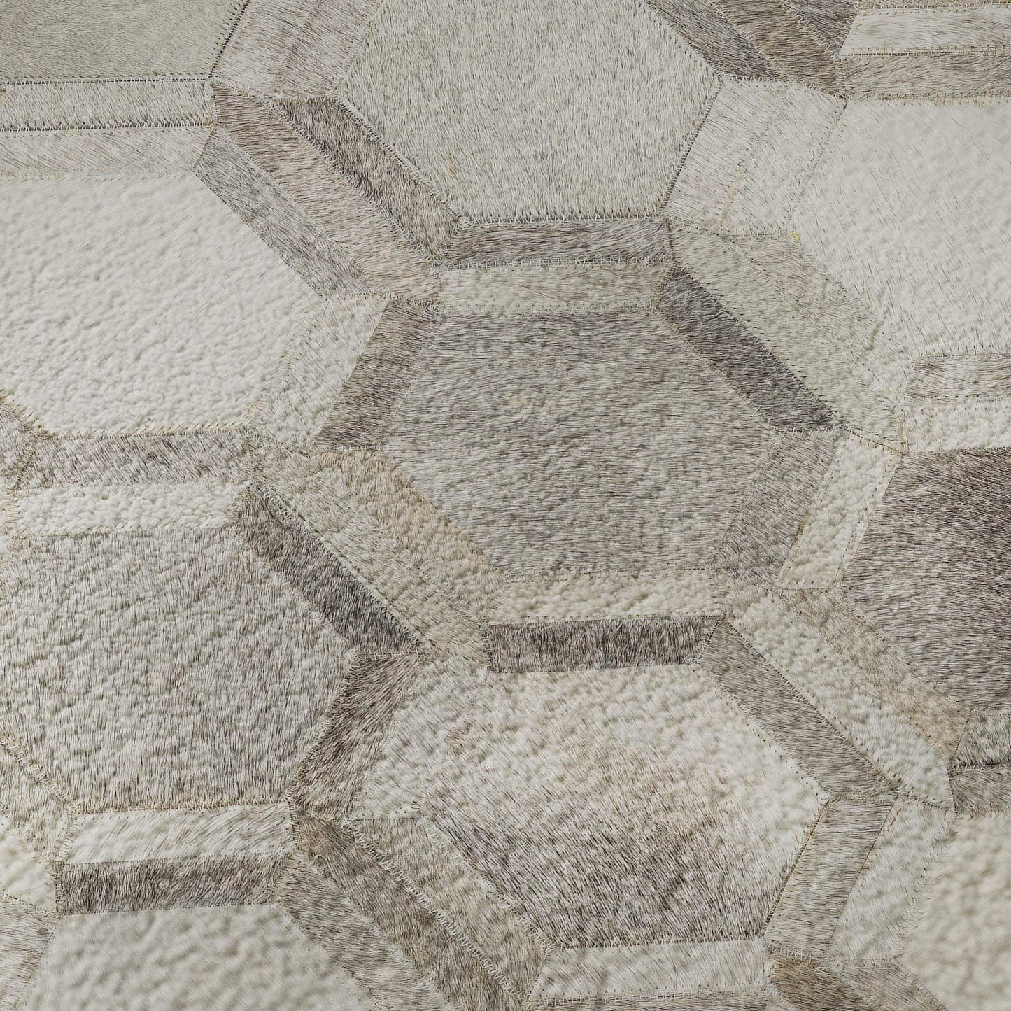 8' Gray Ivory And Beige Geometric Washable Round Rug With UV Protection - HomeRoots - Flyclothing LLC