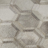 8' Gray Ivory And Beige Geometric Washable Round Rug With UV Protection - HomeRoots - Flyclothing LLC