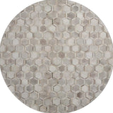 8' Gray Ivory And Beige Geometric Washable Round Rug With UV Protection - HomeRoots - Flyclothing LLC