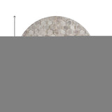 8' Gray Ivory And Beige Geometric Washable Round Rug With UV Protection - HomeRoots - Flyclothing LLC
