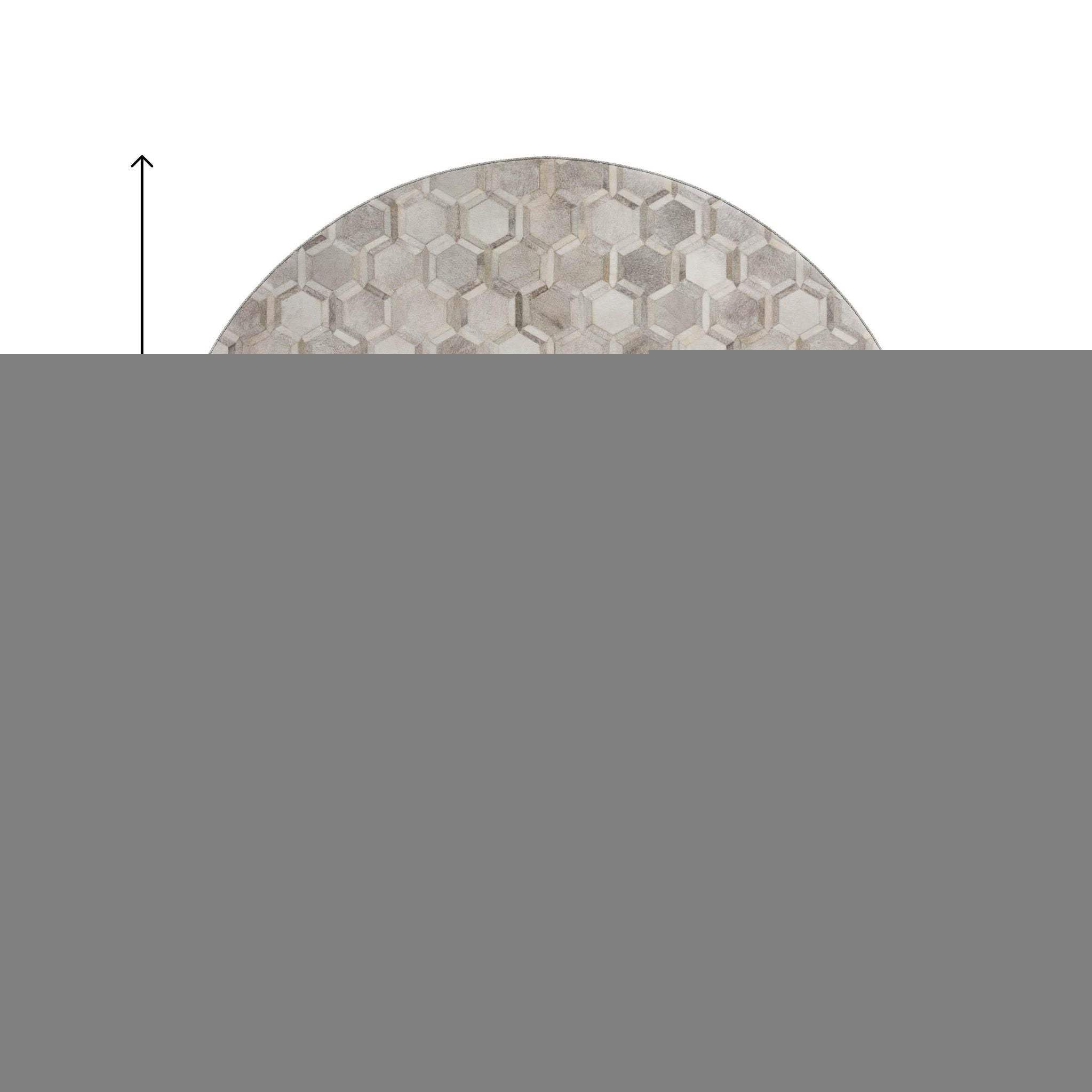 8' Gray Ivory And Beige Geometric Washable Round Rug With UV Protection - HomeRoots - Flyclothing LLC