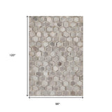 8' X 10' Gray Ivory And Beige Geometric Washable Area Rug With UV Protection - HomeRoots - Flyclothing LLC