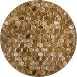 8' Brown Ivory And Beige Geometric Washable Round Rug With UV Protection - HomeRoots - Flyclothing LLC
