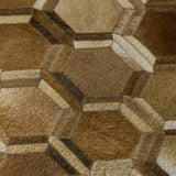 8' Brown Ivory And Beige Geometric Washable Round Rug With UV Protection - HomeRoots - Flyclothing LLC