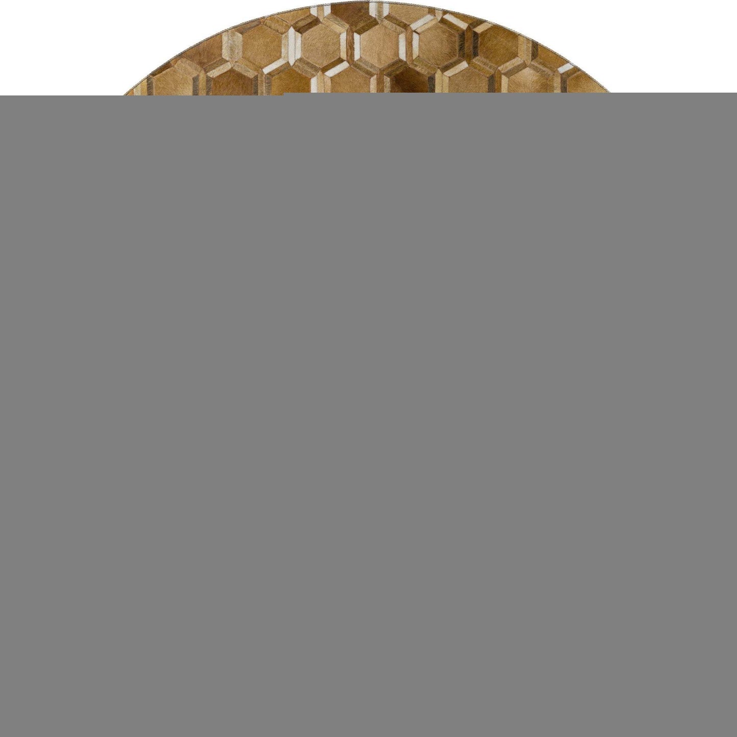 8' Brown Ivory And Beige Geometric Washable Round Rug With UV Protection - HomeRoots - Flyclothing LLC