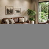 8' Brown Ivory And Beige Geometric Washable Round Rug With UV Protection - HomeRoots - Flyclothing LLC