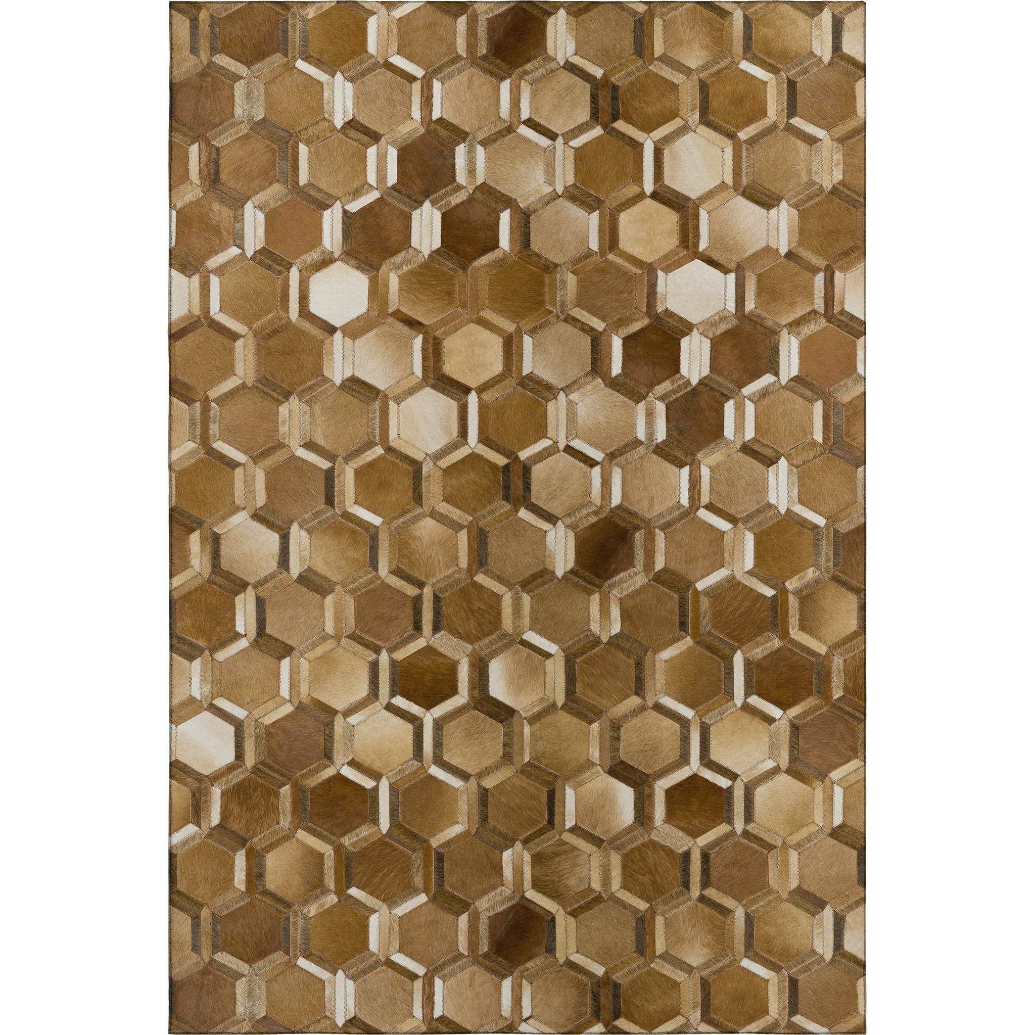 8' X 10' Brown Ivory And Beige Geometric Washable Area Rug With UV Protection - HomeRoots - Flyclothing LLC