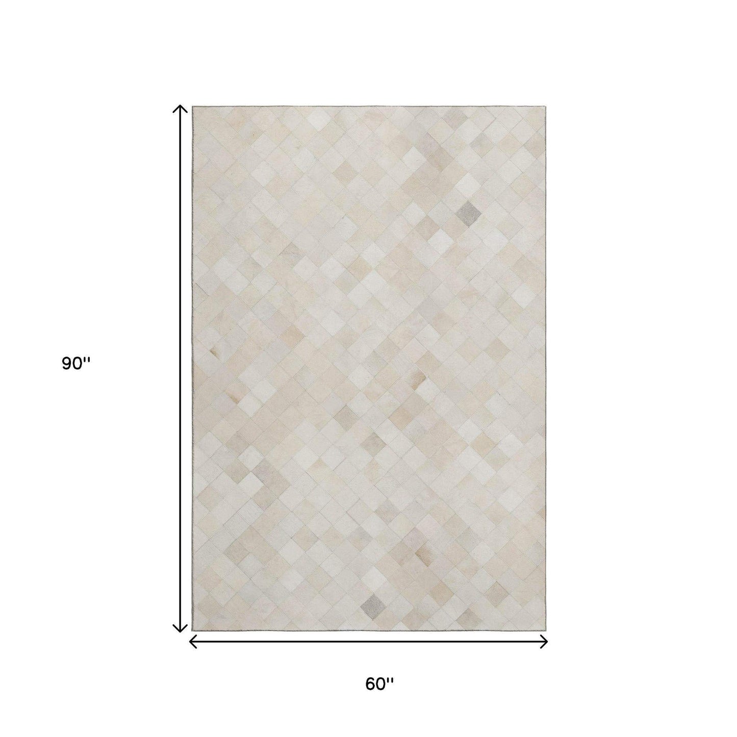 5' X 8' Ivory And Gray Diamond Washable Area Rug With UV Protection - HomeRoots - Flyclothing LLC
