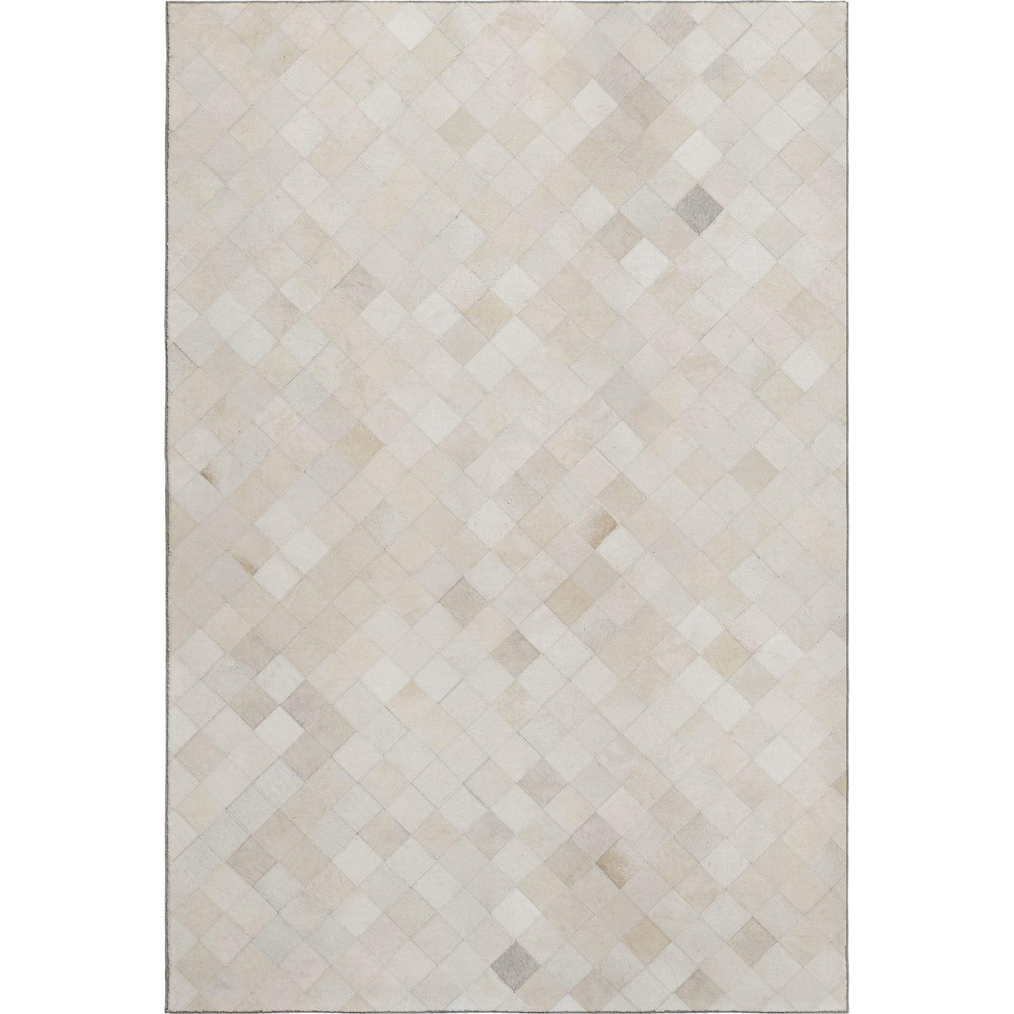 5' X 8' Ivory And Gray Diamond Washable Area Rug With UV Protection - HomeRoots - Flyclothing LLC