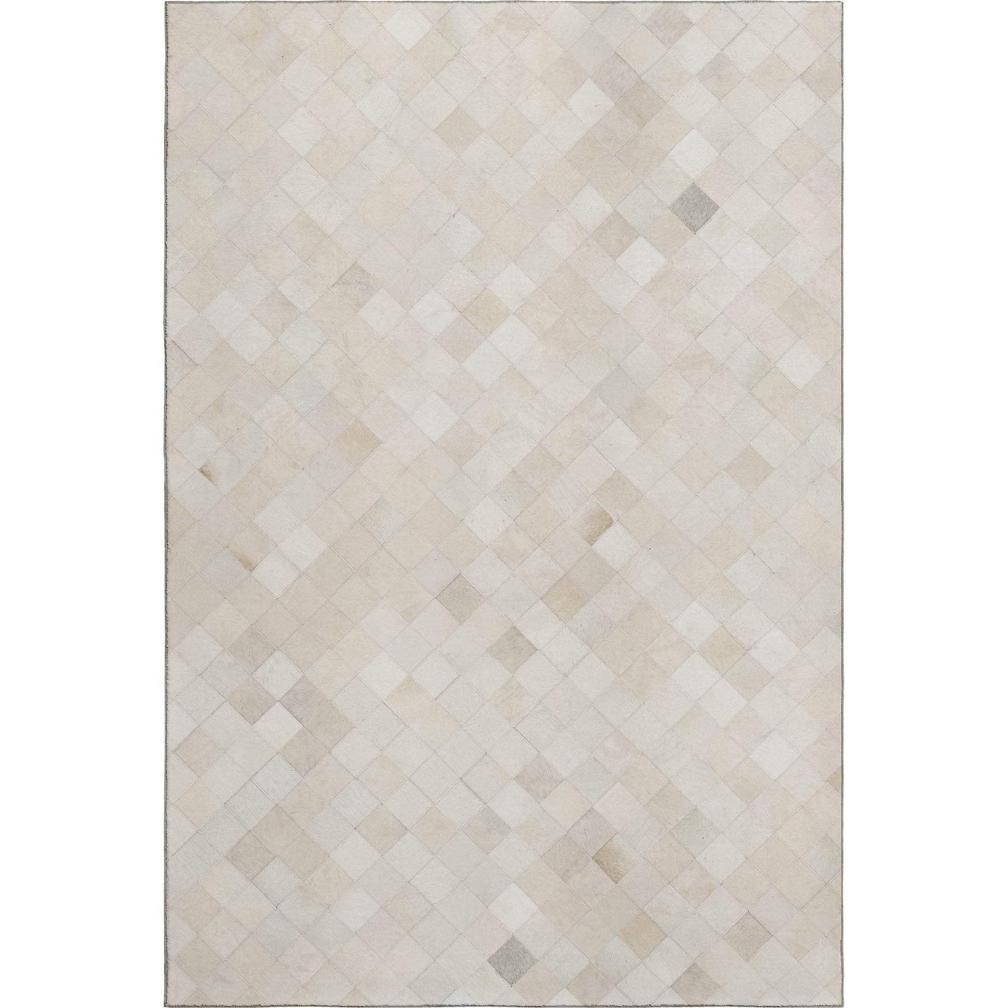 5' X 8' Ivory And Gray Diamond Washable Area Rug With UV Protection - HomeRoots - Flyclothing LLC
