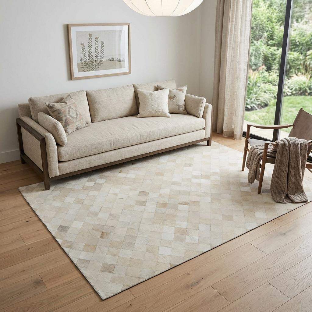 5' X 8' Ivory And Gray Diamond Washable Area Rug With UV Protection - HomeRoots - Flyclothing LLC