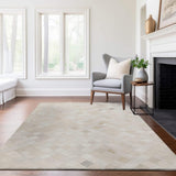 5' X 8' Ivory And Gray Diamond Washable Area Rug With UV Protection - HomeRoots - Flyclothing LLC