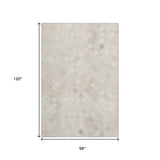 8' X 10' Ivory And Gray Diamond Washable Area Rug With UV Protection - HomeRoots - Flyclothing LLC