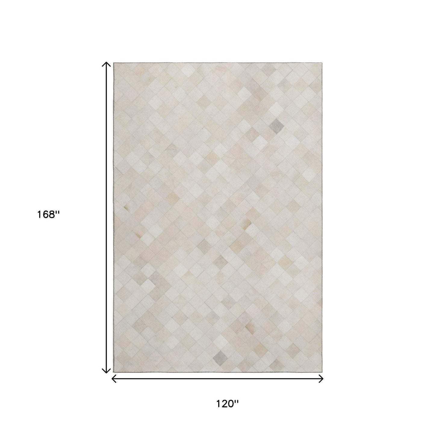 10' X 14' Ivory And Gray Diamond Washable Area Rug With UV Protection - HomeRoots - Flyclothing LLC