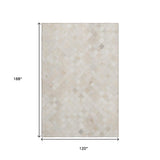 10' X 14' Ivory And Gray Diamond Washable Area Rug With UV Protection - HomeRoots - Flyclothing LLC