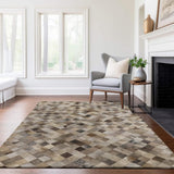 5' X 8' Beige Gray And Ivory Cowhide Print Washable Area Rug With UV Protection - HomeRoots - Flyclothing LLC
