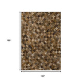 10' X 14' Beige Brown And Coffee Cowhide Print Washable Area Rug With UV Protection - HomeRoots - Flyclothing LLC