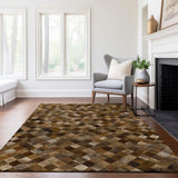 10' X 14' Beige Brown And Coffee Cowhide Print Washable Area Rug With UV Protection - HomeRoots - Flyclothing LLC