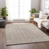 3' X 5' Ivory And Beige Diamond Washable Area Rug With UV Protection - HomeRoots - Flyclothing LLC