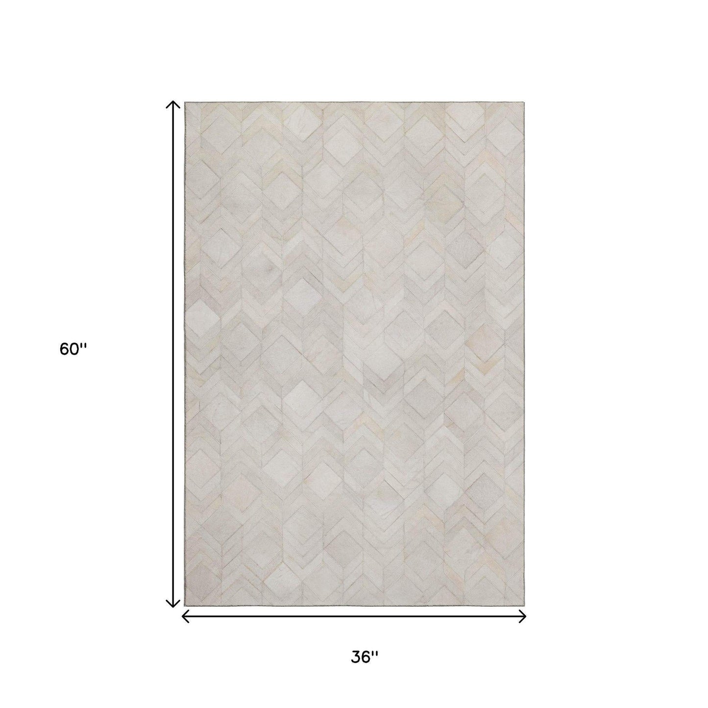 3' X 5' Gray And Ivory Geometric Washable Area Rug With UV Protection - HomeRoots - Flyclothing LLC