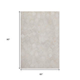 5' X 8' Ivory And Gray Geometric Washable Area Rug With UV Protection - HomeRoots - Flyclothing LLC