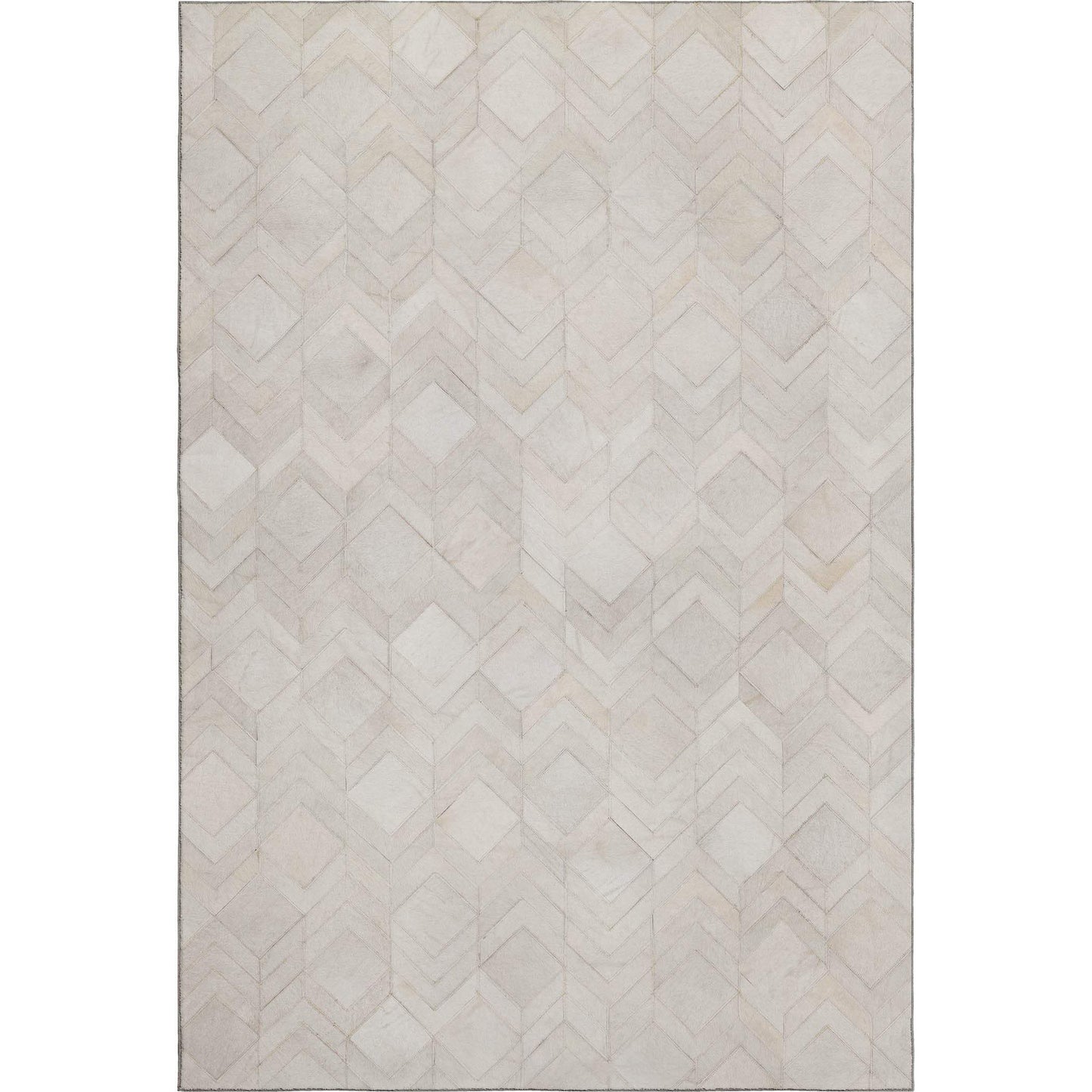 5' X 8' Ivory And Gray Geometric Washable Area Rug With UV Protection - HomeRoots - Flyclothing LLC