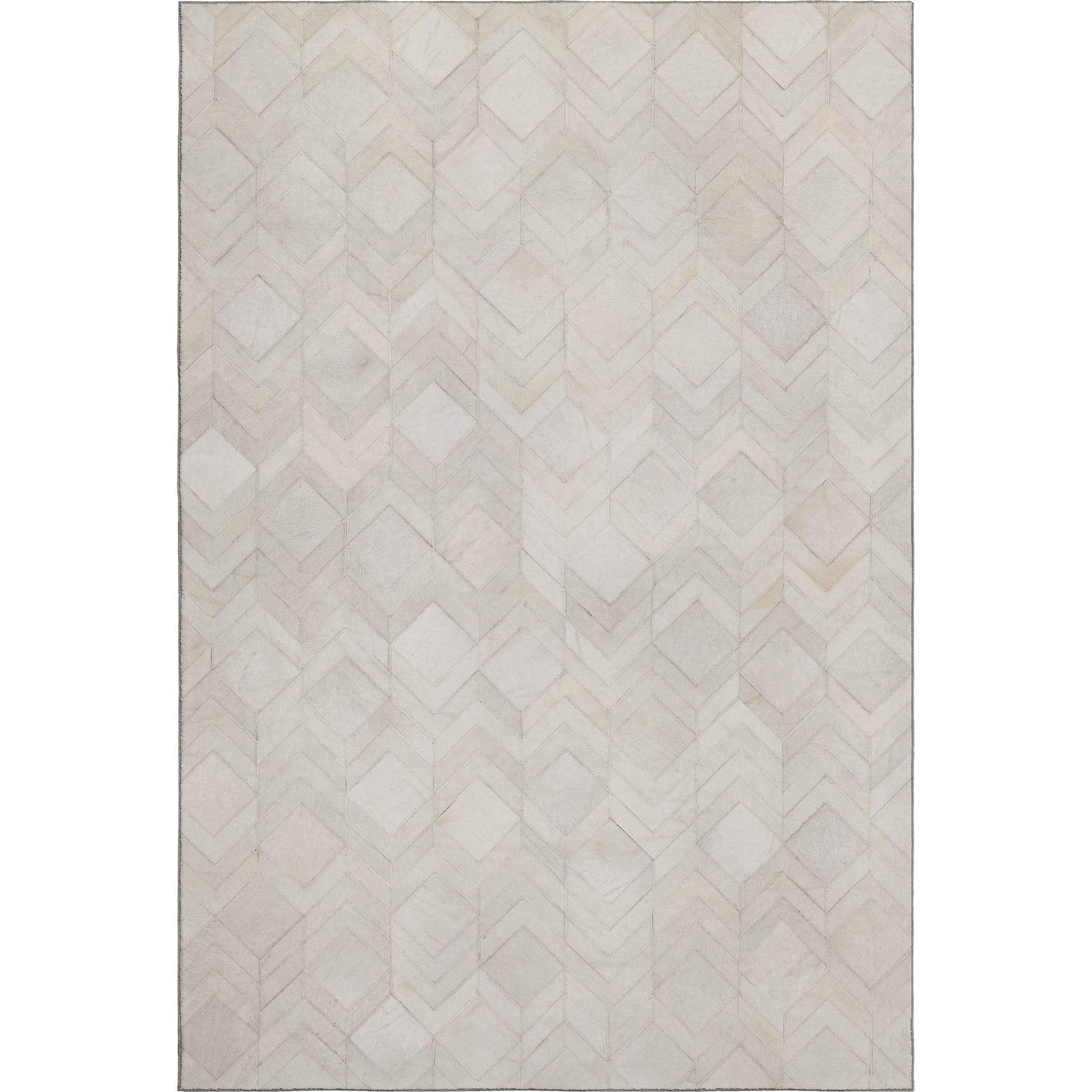5' X 8' Ivory And Gray Geometric Washable Area Rug With UV Protection - HomeRoots - Flyclothing LLC