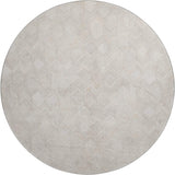 8' Ivory And Gray Geometric Washable Round Rug With UV Protection - HomeRoots - Flyclothing LLC