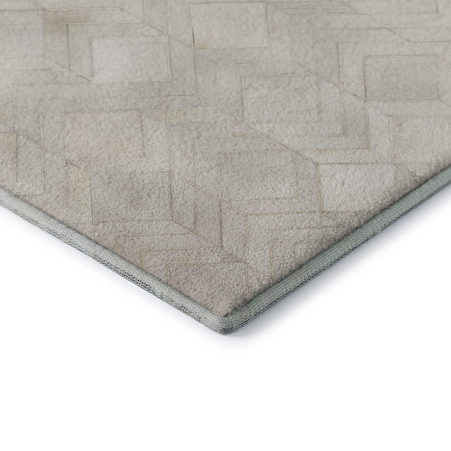 8' Ivory And Gray Geometric Washable Round Rug With UV Protection - HomeRoots - Flyclothing LLC
