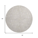 8' Ivory And Gray Geometric Washable Round Rug With UV Protection - HomeRoots - Flyclothing LLC