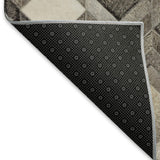 8' X 10' Gray Ivory And Black Geometric Washable Area Rug With UV Protection - HomeRoots - Flyclothing LLC