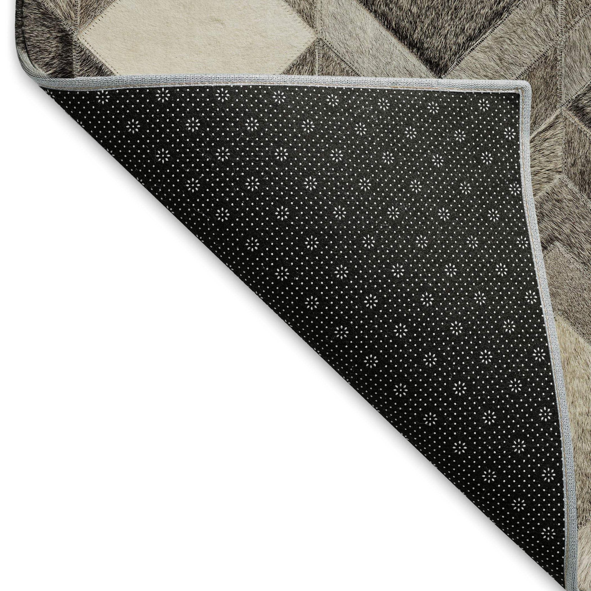 8' X 10' Gray Ivory And Black Geometric Washable Area Rug With UV Protection - HomeRoots - Flyclothing LLC