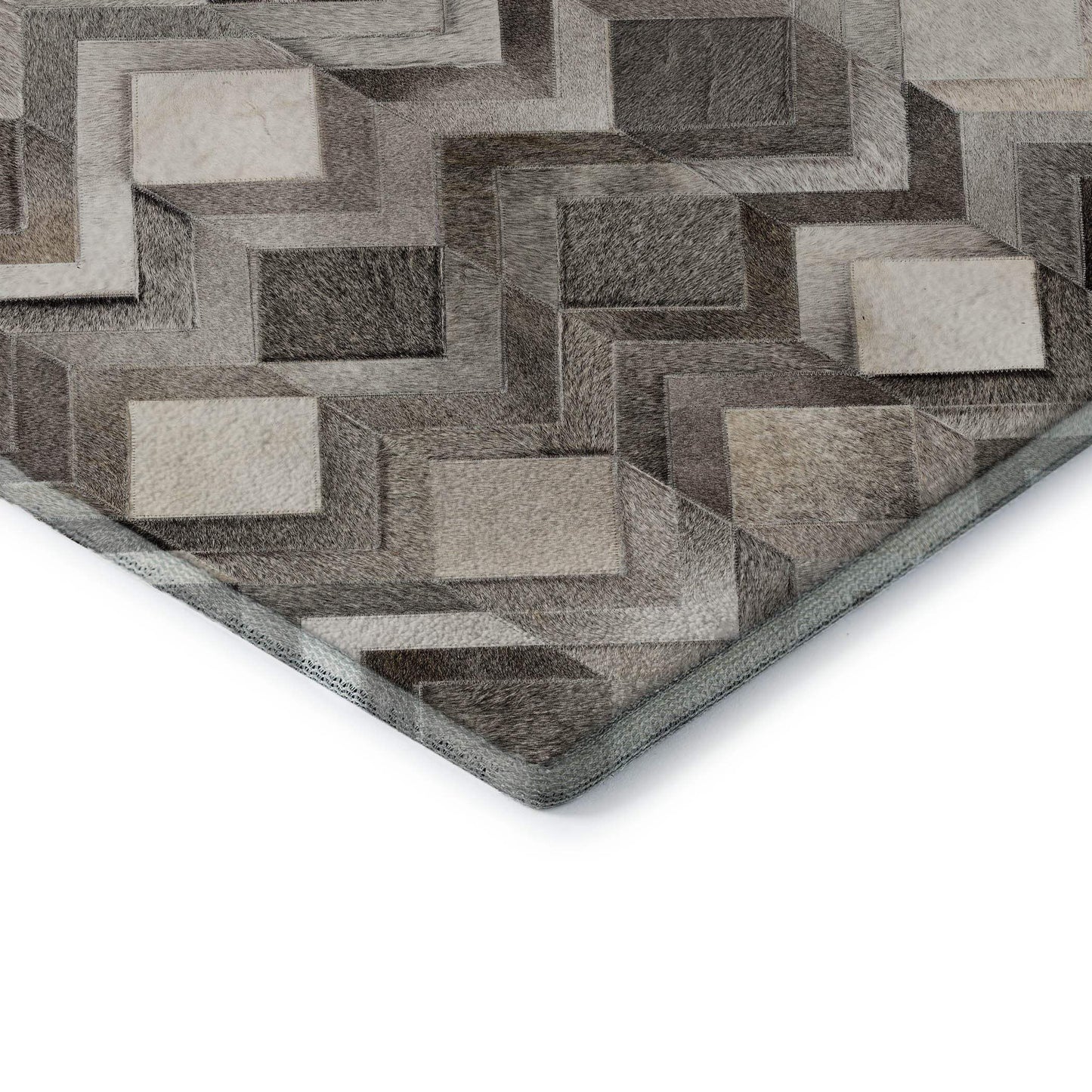 8' X 10' Gray Ivory And Black Geometric Washable Area Rug With UV Protection - HomeRoots - Flyclothing LLC