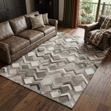 8' X 10' Gray Ivory And Black Geometric Washable Area Rug With UV Protection - HomeRoots - Flyclothing LLC