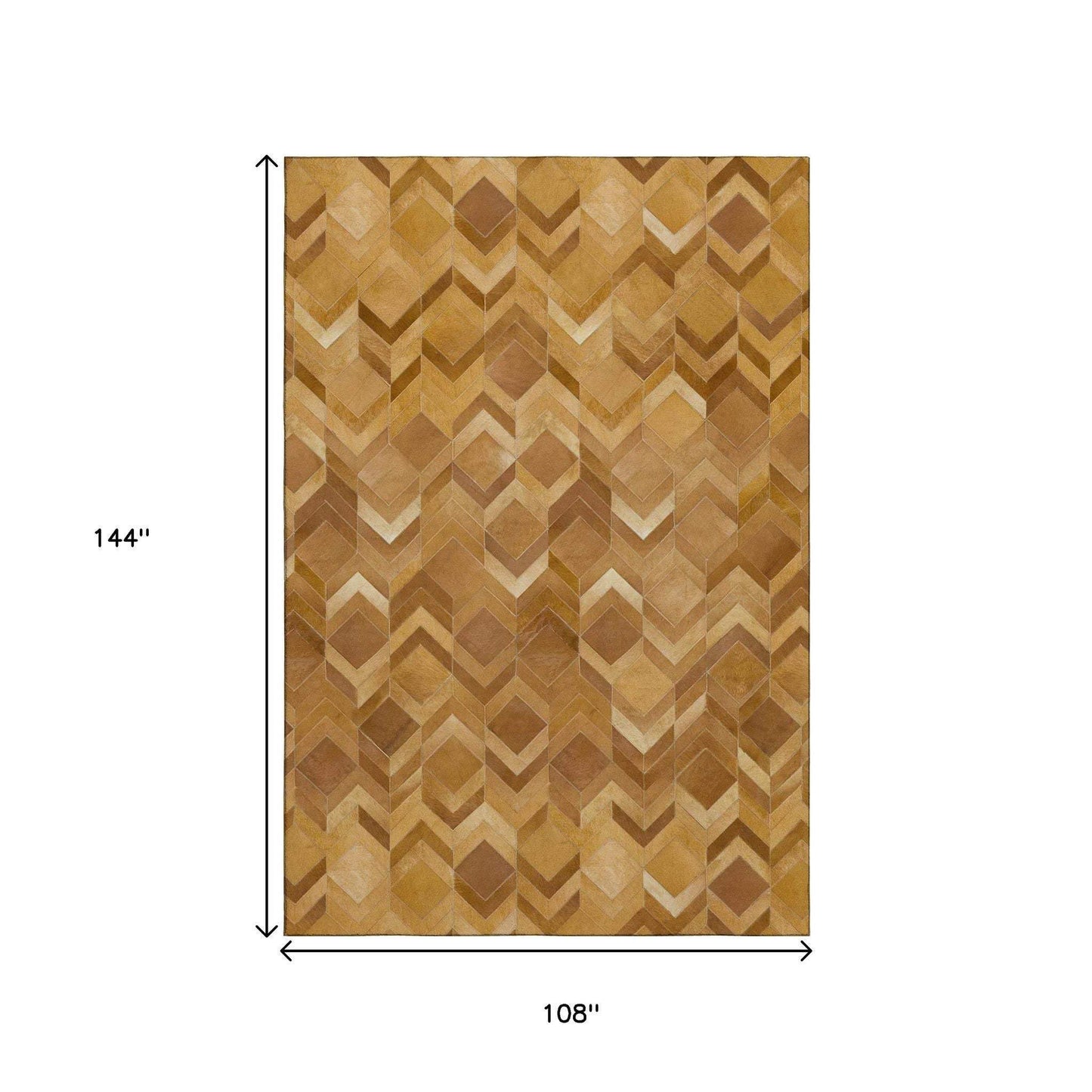 9' X 12' Brown Ivory And Beige Geometric Washable Area Rug With UV Protection - HomeRoots - Flyclothing LLC