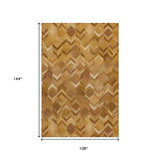 9' X 12' Brown Ivory And Beige Geometric Washable Area Rug With UV Protection - HomeRoots - Flyclothing LLC