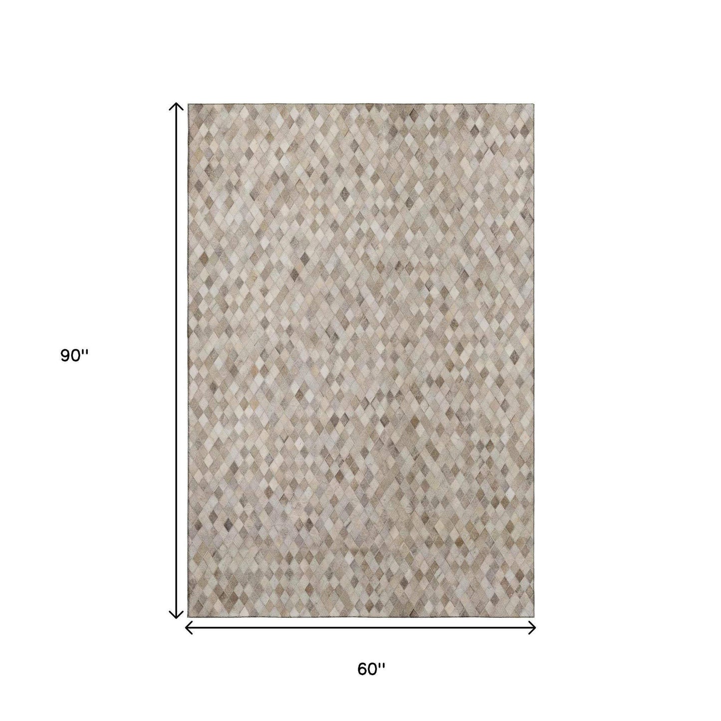 5' X 8' Gray Ivory And Beige Diamond Washable Area Rug With UV Protection - HomeRoots - Flyclothing LLC