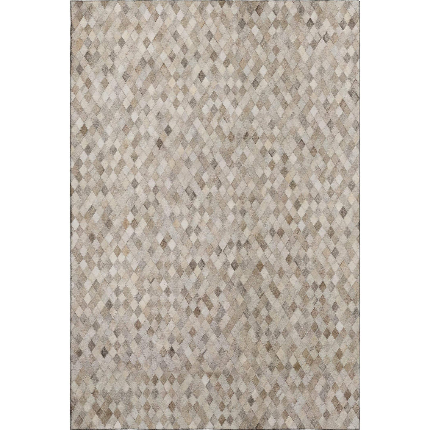 5' X 8' Gray Ivory And Beige Diamond Washable Area Rug With UV Protection - HomeRoots - Flyclothing LLC
