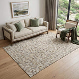 5' X 8' Gray Ivory And Beige Diamond Washable Area Rug With UV Protection - HomeRoots - Flyclothing LLC