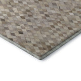 8' Gray Ivory And Beige Diamond Washable Round Rug With UV Protection - HomeRoots - Flyclothing LLC