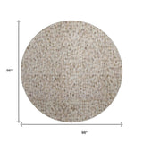 8' Gray Ivory And Beige Diamond Washable Round Rug With UV Protection - HomeRoots - Flyclothing LLC