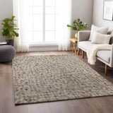 9' X 12' Beige Gray And Ivory Diamond Washable Area Rug With UV Protection - HomeRoots - Flyclothing LLC
